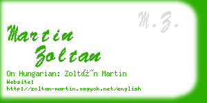 martin zoltan business card